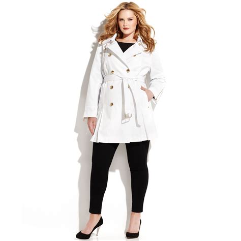 michael kors plus size trench coat|michael kors belted trench coats.